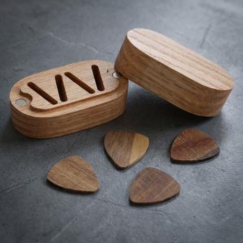 keepdrum Plektrum-Box mit Gitarren Picks aus Holz