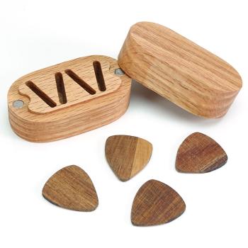 keepdrum Aufbewahrungs-Box mit Gitarren-Plektren aus Holz