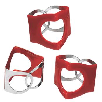PinchClip Beckenklammer 3er Set Rot mit Dämpfer Pads