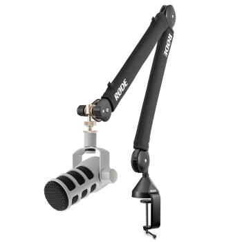 Rode Mikrofon Podmic USB Weiss mit PSA-1+ Stativ und Kabel