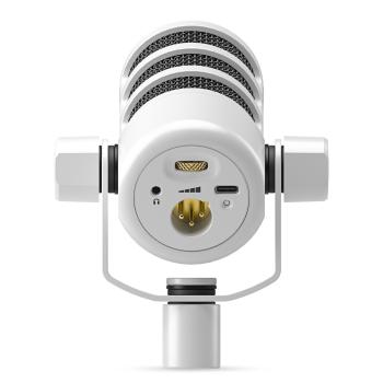 Rode Mikrofon Podmic USB Weiss mit DS-3 Tisch-Stativ und Tuch