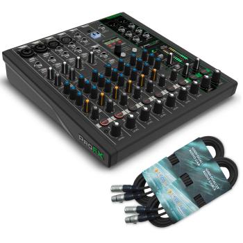 Mackie Mischpult ProFX10V3+ Analogmixer mit 2x XLR-Kabel