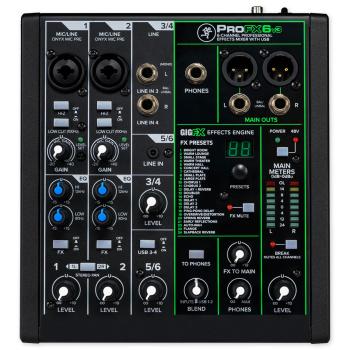 Mackie Mischpult ProFX6v3 6-kanaliger Analogmixer mit Kabel