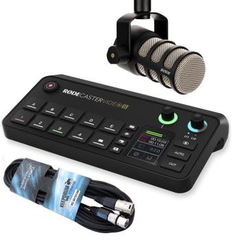 Rode Rodecaster Video S Produktions-Konsole mit Podmic und Kabel