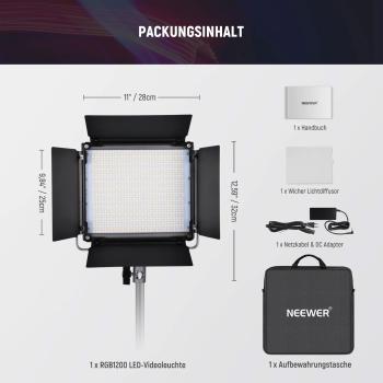Neewer Flächenleuchte RGB1200 LED Videoleuchte