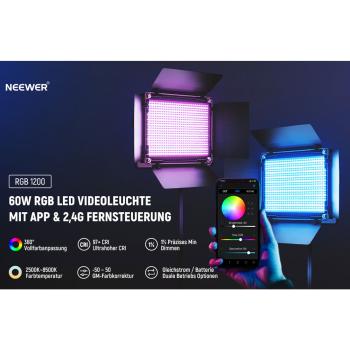 Neewer Flächenleuchte RGB1200 LED Videoleuchte