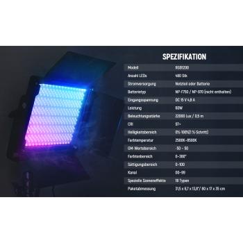 Neewer Flächenleuchte RGB1200 LED Videoleuchte