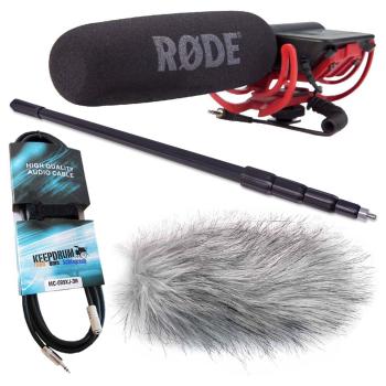 Rode Videomic Rycote mit Tonangel 3m mit Windschutz und Kabel