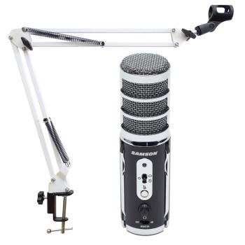 Samson Satellite USB-Mikrofon mit Gelenkarm-Stativ Weiss