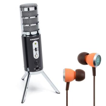 Samson Satellite USB-Mikrofon mit Audiofly Ohrhörer