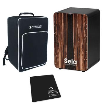Sela SE089 Cajon Black Dark Nut mit Tasche mit Sitzpad