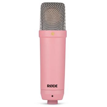 Rode NT1 Signature Pink Studio-Mikrofon Rosa mit PSA1 W Plus Gelenkarm-Stativ White