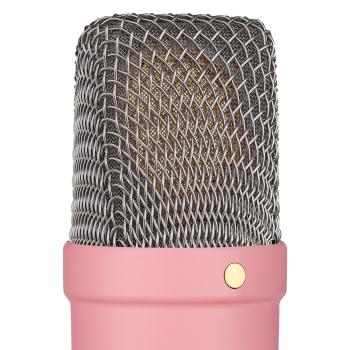 Rode Mikrofon NT1 Signature Pink mit PSA1+ Gelenkarm Pink und Tuch
