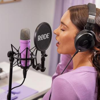 Rode NT1 Signature Purple Mikrofon Lila mit Popschutz