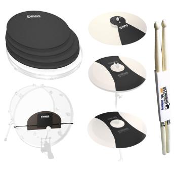 Evans SoundOff Drum Mute Standard mit Schlagzeugstöcken