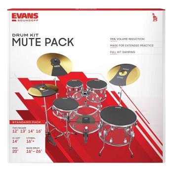 Evans SoundOff Drum Mute Standard mit Schlagzeugstöcken