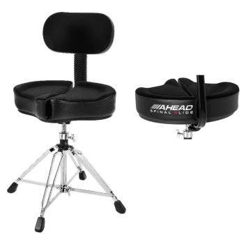 Ahead Schlagzeug Hocker SPG-BBR4 Spinal Glide 4-Beinig mit Drumsticks