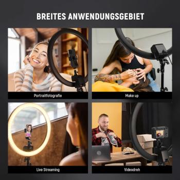 Neewer Ringlicht SRP18-2.4G LED-Leuchte mit Fernbedienung und Tuch