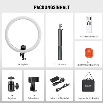 Neewer Ringlicht SRP18-2.4G LED-Leuchte mit Fernbedienung