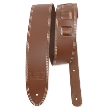 keepdrum Gitarrengurt aus Echt-Leder Braun mit Doppelnaht