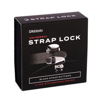 Planet Waves Strap Locks Schwarz mit Saitenkurbel