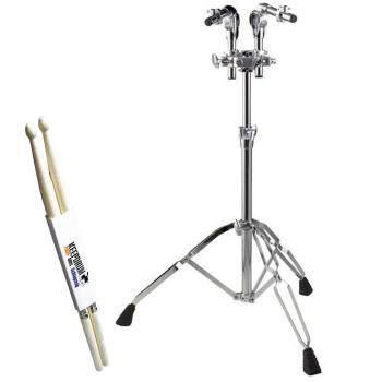 Pearl T-930 Doppel-Tomständer mit Schlagzeugstöcken