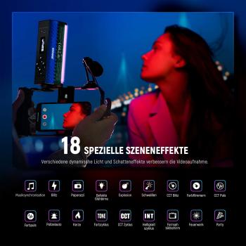 Neewer Dauerlicht TL98C magnetisches RGB Hand-Stablicht mit Netzteil