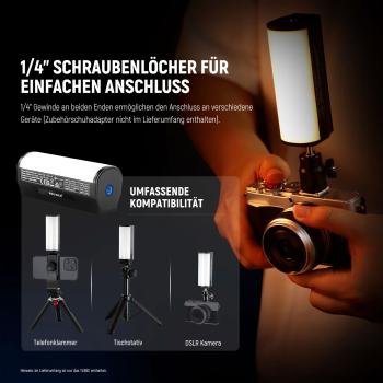Neewer Dauerlicht TL98C magnetisches RGB Hand-Stablicht mit Netzteil