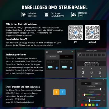 Neewer Dauerlicht TL98C magnetisches RGB Hand-Stablicht mit Netzteil