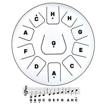 keepdrum Zungentrommel TD8WH Tongue Drum 11 Töne Weiss