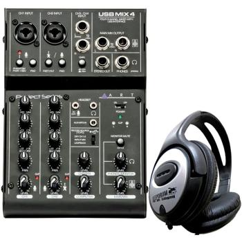 Art USBMix4 USB-Mischpult 4-Kanal mit Kopfhörer