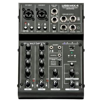 Art USBMix4 USB-Mischpult 4-Kanal mit Kopfhörer