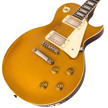 Vintage E-Gitarre V100MRGT Icon Distressed Gold Top mit Kabel