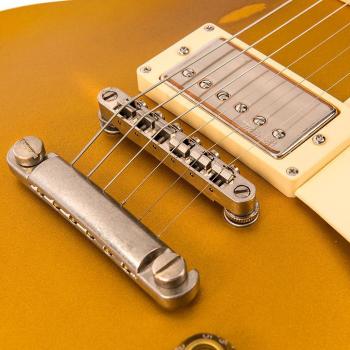 Vintage E-Gitarre V100MRGT Icon Distressed Gold Top mit Tasche und Kabel