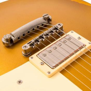 Vintage E-Gitarre V100MRGT Icon Distressed Gold Top mit Kabel