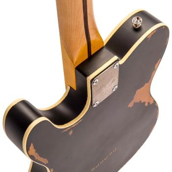 Vintage E-Gitarre V59MRBK Icon Distressed Black mit Tasche und Kabel