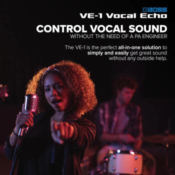 Boss Effektgerät VE-1 Vocal-Echo für Gesang mit XLR-Kabel