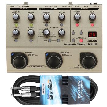 Boss Effektgerät VE-8 Acoustic-Singer mit Klinkenkabel