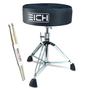Eich Hocker DBC400R-SST Subwoofer-Hocker Velours mit Trommelstöcken