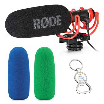 Rode Videomic NTG mit WS-Chroma Windschutz 2 Pack und Flaschenöffner