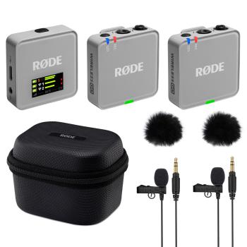 Rode Wireless GO Gen 3 GY mit Charge Case + 2x Lavalier GO und 2x WS05