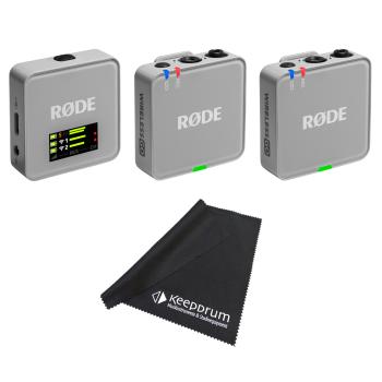 Rode Mikrofon-Funksystem Wireless GO Gen 3 Stone Grau mit Tuch
