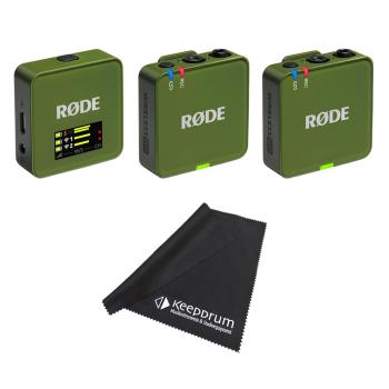 Rode Mikrofon-Funksystem Wireless GO Gen 3 Moss Khaki mit Tuch