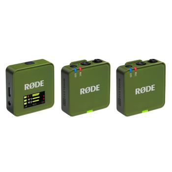 Rode Wireless GO Gen 3 Moss Khaki mit 2x Lavalier GO und 2x WS05