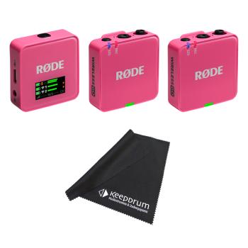 Rode Mikrofon-Funksystem Wireless GO Gen 3 Pink mit Tuch