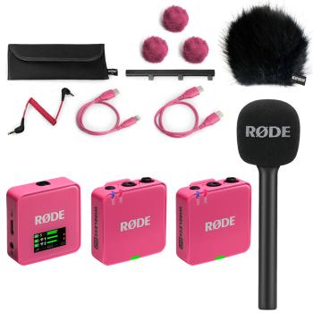 Rode Mikrofon-Funksystem Wireless GO Gen 3 Pink Interview Set 1 BK