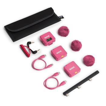 Rode Mikrofon-Funksystem Wireless GO Gen 3 Pink Interview Set 2 BK