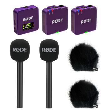 Rode Mikrofon-Funksystem Wireless GO Gen 3 Lila Interview Set 2 BK