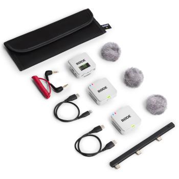 Rode Mikrofon-Funksystem Wireless GO Gen 3 Weiss mit Tuch