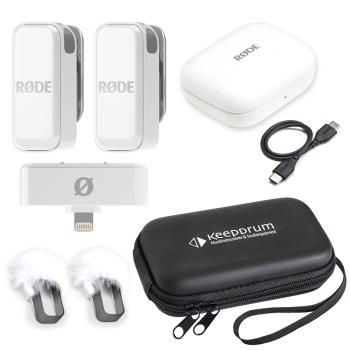 Rode Wireless Micro Drahtloses Mikrofon Lightning Weiss mit Soft-Case